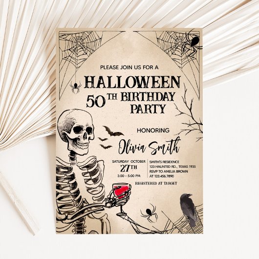  Volwassen Schedel Halloween Verjaardagsfeest Kaart