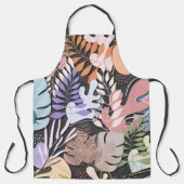 Volwassen Schort: Abstracte bladeren (grijs) Schort (Voorkant)