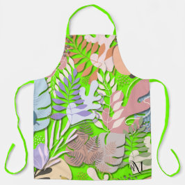 Volwassen Schort: Abstracte bladeren (groen) Schort