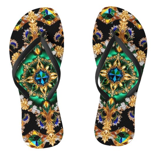 Volwassen slanke bandjes met Braziliaanse kleuren Teenslippers (Voetbed)