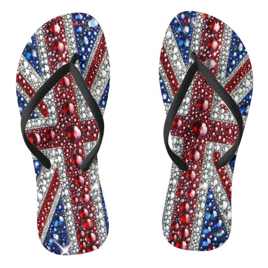 Volwassen slanke bandjes met Britse kleuren Teenslippers (Voetbed)