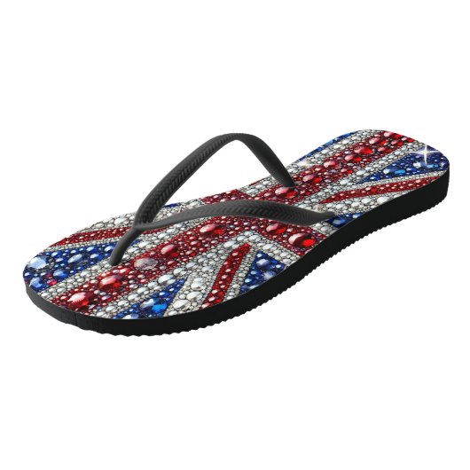 Volwassen slanke bandjes met Britse kleuren Teenslippers (Schuin)