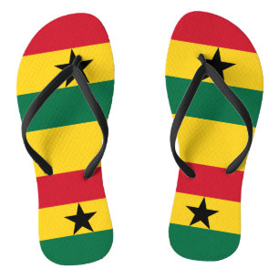 Volwassen slanke bandjes met de vlag van Ghana Teenslippers