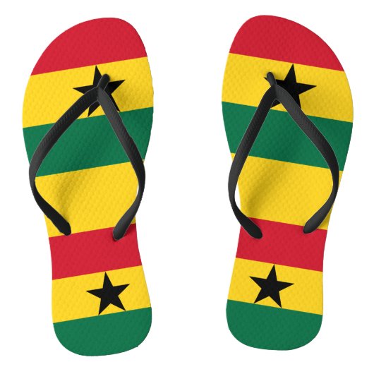Volwassen slanke bandjes met de vlag van Ghana Teenslippers (Voetbed)