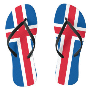 Volwassen slanke bandjes met de vlag van IJsland Teenslippers