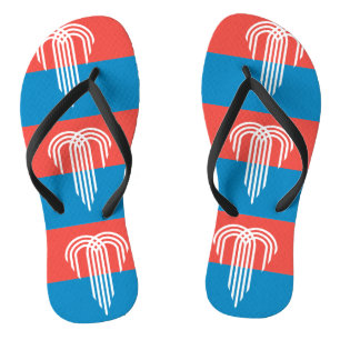 Volwassen slanke bandjes met de vlag van Kansas Ci Teenslippers