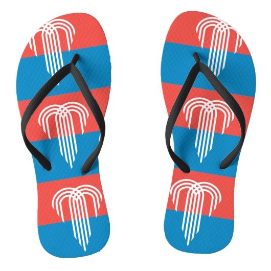 Volwassen slanke bandjes met de vlag van Kansas Ci Teenslippers (Voetbed)