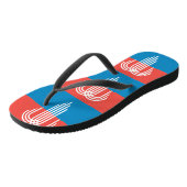 Volwassen slanke bandjes met de vlag van Kansas Ci Teenslippers (Schuin)