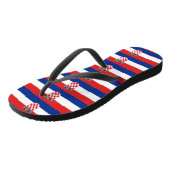 Volwassen slanke bandjes met de vlag van Kroatië Teenslippers (Schuin)