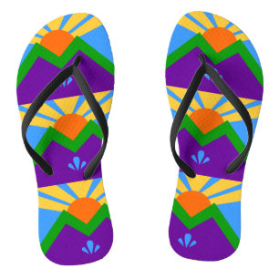 Volwassen slanke bandjes met de vlag van Manitou S Teenslippers