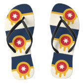 Volwassen slanke bandjes met de vlag van Tulsa, Ok Teenslippers (Voetbed)