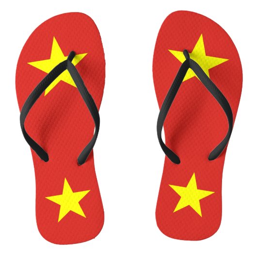 Volwassen slanke bandjes met de vlag van Vietnam Teenslippers (Voetbed)