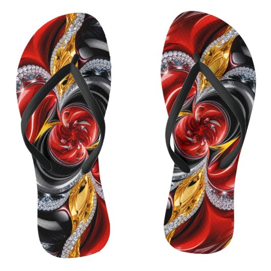 Volwassen slanke bandjes met Duitse kleuren Teenslippers (Voetbed)