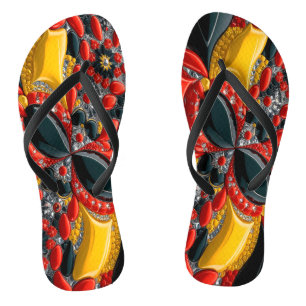 Volwassen slanke bandjes met Duitsland kleuren Teenslippers