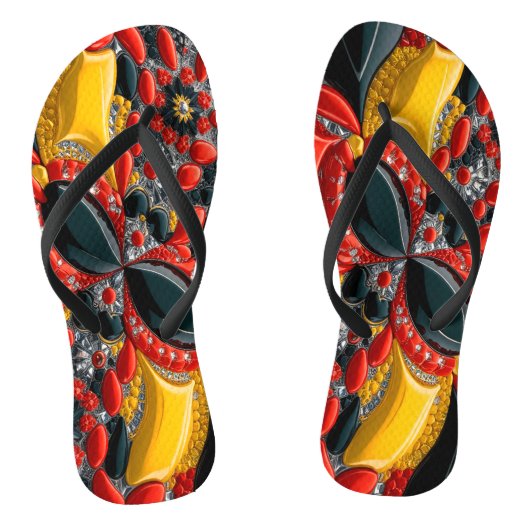 Volwassen slanke bandjes met Duitsland kleuren Teenslippers (Voetbed)