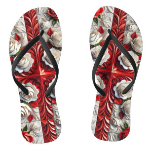 Volwassen slanke bandjes met Engelse Rozen Teenslippers