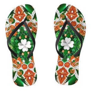 Volwassen slanke bandjes met Ierse kleuren Teenslippers