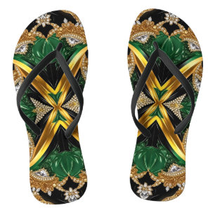 Volwassen slanke bandjes met Jamaicaanse kleuren Teenslippers