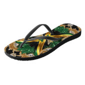 Volwassen slanke bandjes met Jamaicaanse kleuren Teenslippers (Schuin)
