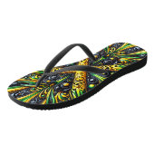 Volwassen slanke bandjes met Jamaicaanse kleuren Teenslippers (Schuin)