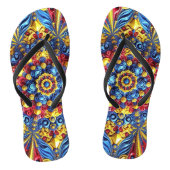 Volwassen slanke bandjes met Roemeense kleuren Teenslippers (Voetbed)