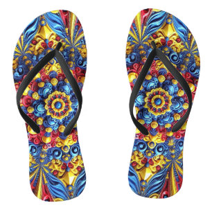 Volwassen slanke bandjes met Roemeense kleuren Teenslippers