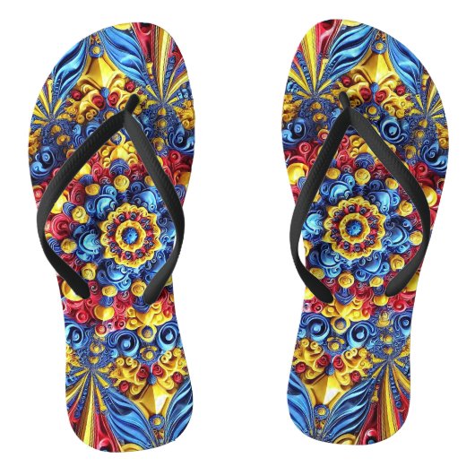 Volwassen slanke bandjes met Roemeense kleuren Teenslippers (Voetbed)