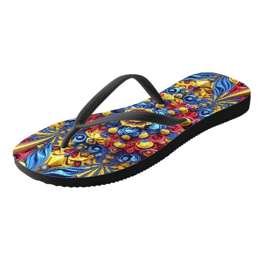 Volwassen slanke bandjes met Roemeense kleuren Teenslippers (Schuin)