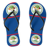 Volwassen slanke bandjes met vlag van Belize Teenslippers (Voetbed)