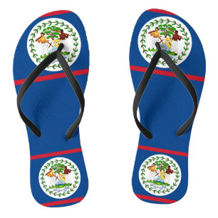 Volwassen slanke bandjes met vlag van Belize Teenslippers