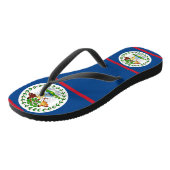Volwassen slanke bandjes met vlag van Belize Teenslippers (Schuin)