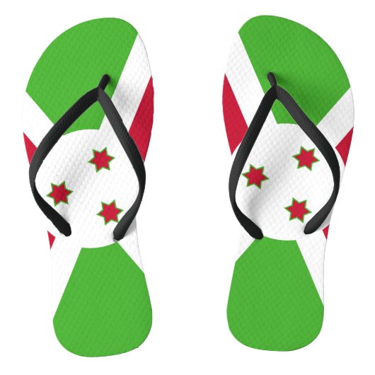 Volwassen slanke bandjes met vlag van Burundi Teenslippers (Voetbed)