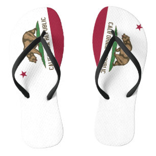 Volwassen slanke bandjes met vlag van Californië, Teenslippers
