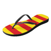 Volwassen slanke bandjes met vlag van Catalonië Teenslippers (Schuin)
