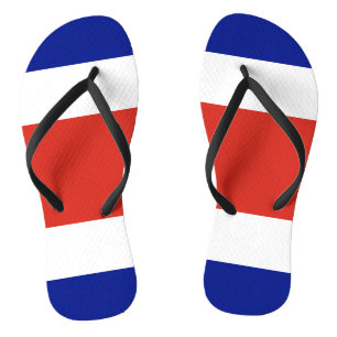Volwassen slanke bandjes met vlag van Costa Rica Teenslippers