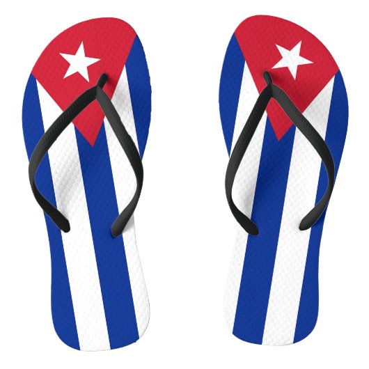 Volwassen slanke bandjes met vlag van Cuba Teenslippers (Voetbed)