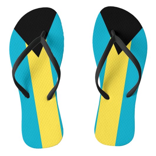 Volwassen slanke bandjes met vlag van de Bahama's Teenslippers (Voetbed)