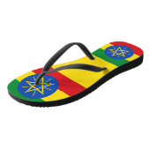 Volwassen slanke bandjes met vlag van Ethiopië Teenslippers (Schuin)