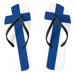 Volwassen slanke bandjes met vlag van Finland Teenslippers