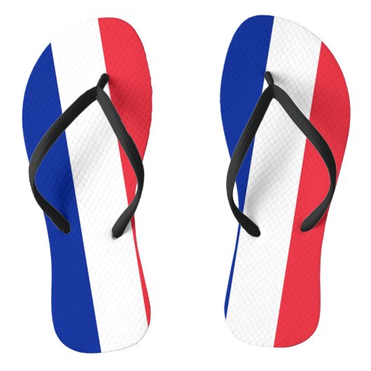 Volwassen slanke bandjes met vlag van Frankrijk Teenslippers (Voetbed)