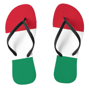 Volwassen slanke bandjes met vlag van Hongarije Teenslippers