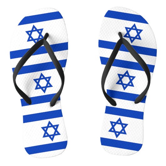 Volwassen slanke bandjes met vlag van Israël Teenslippers (Voetbed)