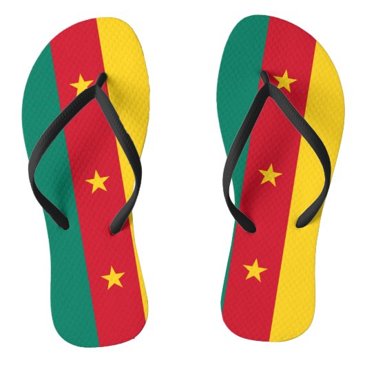 Volwassen slanke bandjes met vlag van Kameroen Teenslippers (Voetbed)