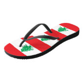 Volwassen slanke bandjes met vlag van Libanon Teenslippers (Schuin)