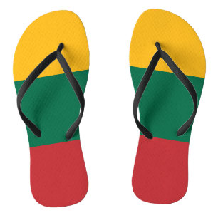 Volwassen slanke bandjes met vlag van Litouwen Teenslippers