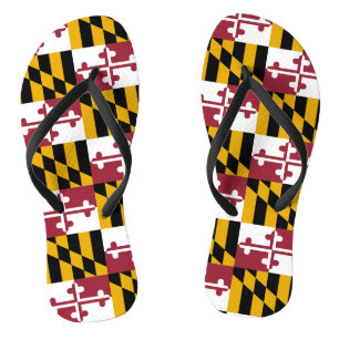 Volwassen slanke bandjes met vlag van Maryland, US Teenslippers