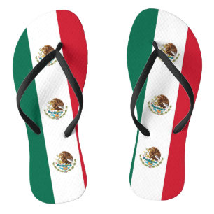 Volwassen slanke bandjes met vlag van Mexico Teenslippers