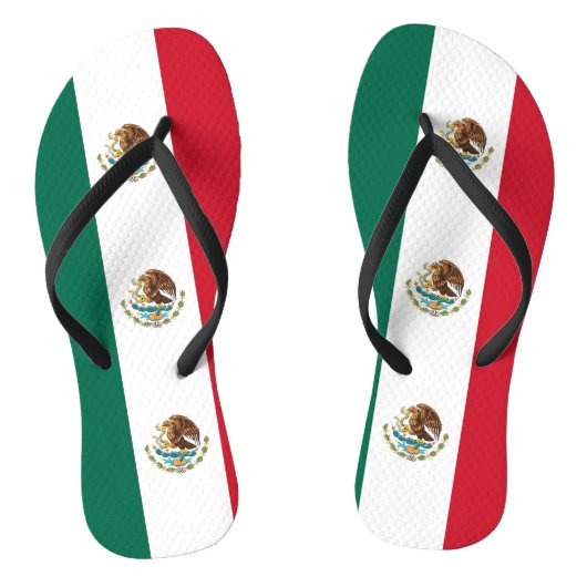 Volwassen slanke bandjes met vlag van Mexico Teenslippers (Voetbed)