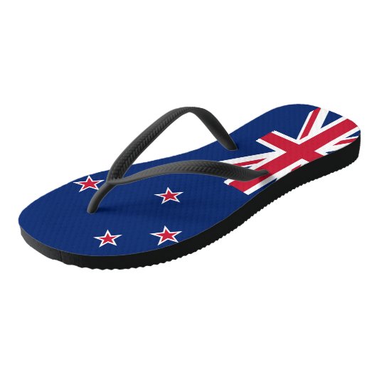 Volwassen slanke bandjes met vlag van Nieuw-Zeelan Teenslippers (Schuin)