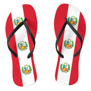 Volwassen slanke bandjes met vlag van Peru Teenslippers